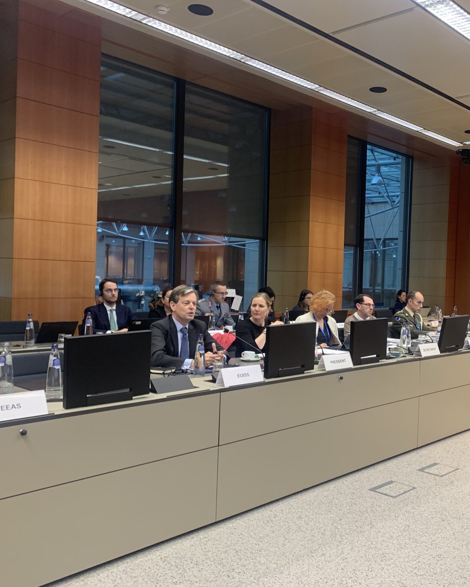 EU_ISS's tweet image. Honoured to address the #PSC today and contribute to the EU’s strategic reflection. Director @sbeverts summarised the lessons learnt in 2025 along with the trends and risks shaping Europe’s priorities for the year ahead. #StrategicForesight