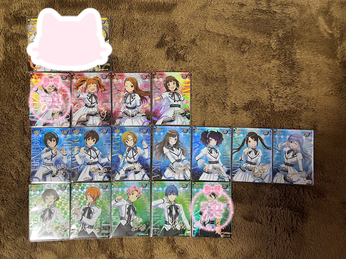 __81ptsuki's tweet photo. 交換║アイドルマスター カードフォリオ MOIW 2025 シンデレラガールズ ミリオンライブ SideM シャイニーカラーズ 学マス

譲￤画像参照

求￤SSR、R  智絵里 星梨花 エミリー 桃子

智絵里は各1枚のみ 他はなるべく同数になるように探しております。友人分含みます。
郵送交換希望 https://t.co/7aV55BXWph