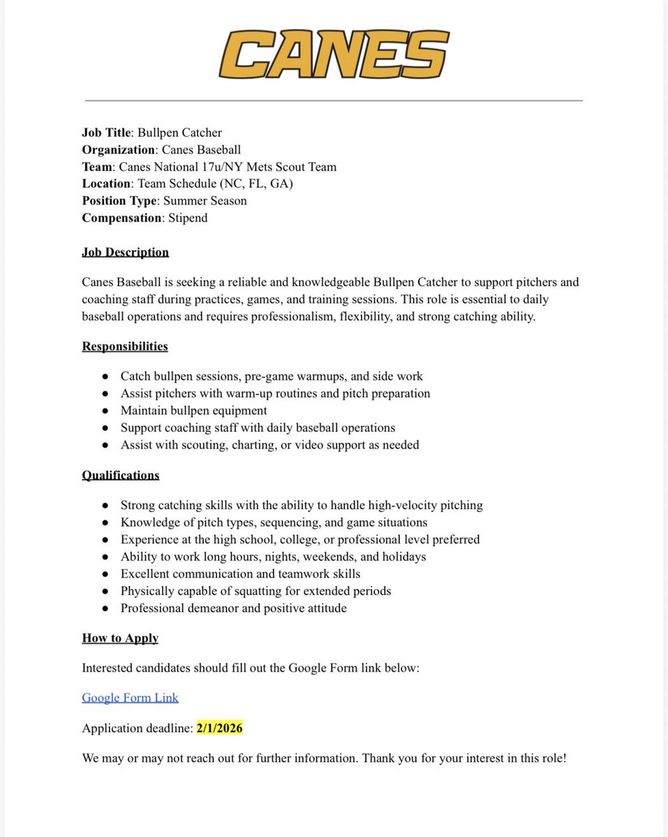 Canes Baseball tweet media