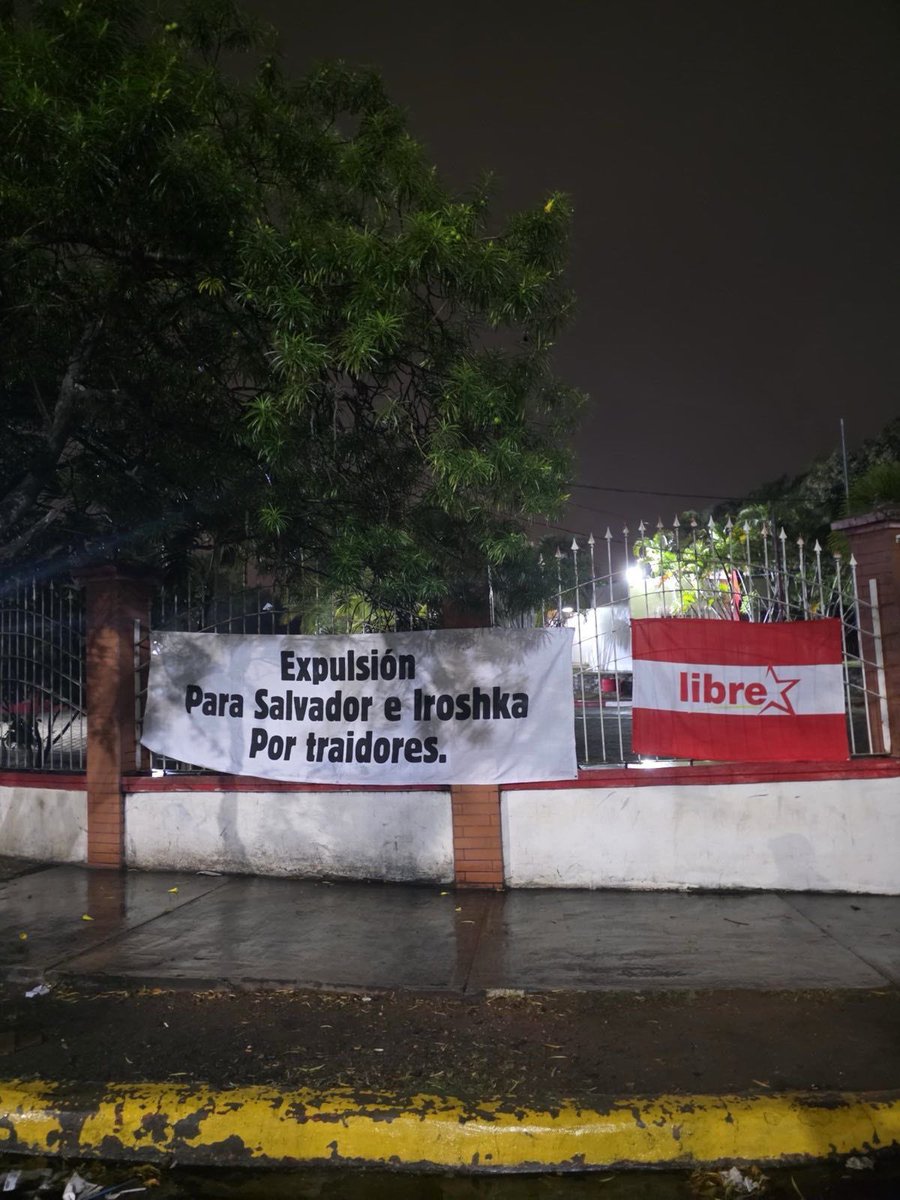 Mensaje en la sede del Partido Liberal de Honduras.