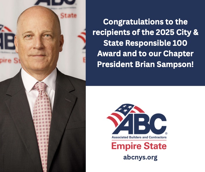 #sponsored

🎊Congrats to the 2025 Responsible 100 Award recipients &amp; our Chapter President Brian Sampson! Thank you for your leadership in improving communities across NY. #Responsible100 #ABCMeritShopProud