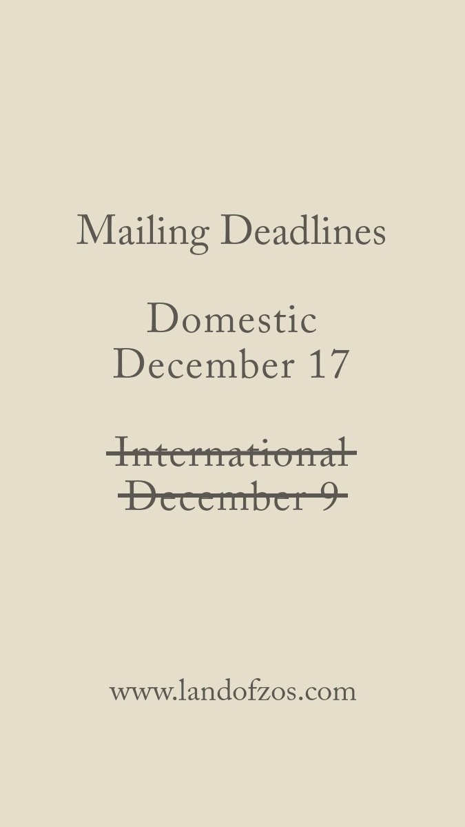 VonZos's tweet photo. Holiday mailing deadlines 2025 🎄 https://t.co/s6u3bdEtJj