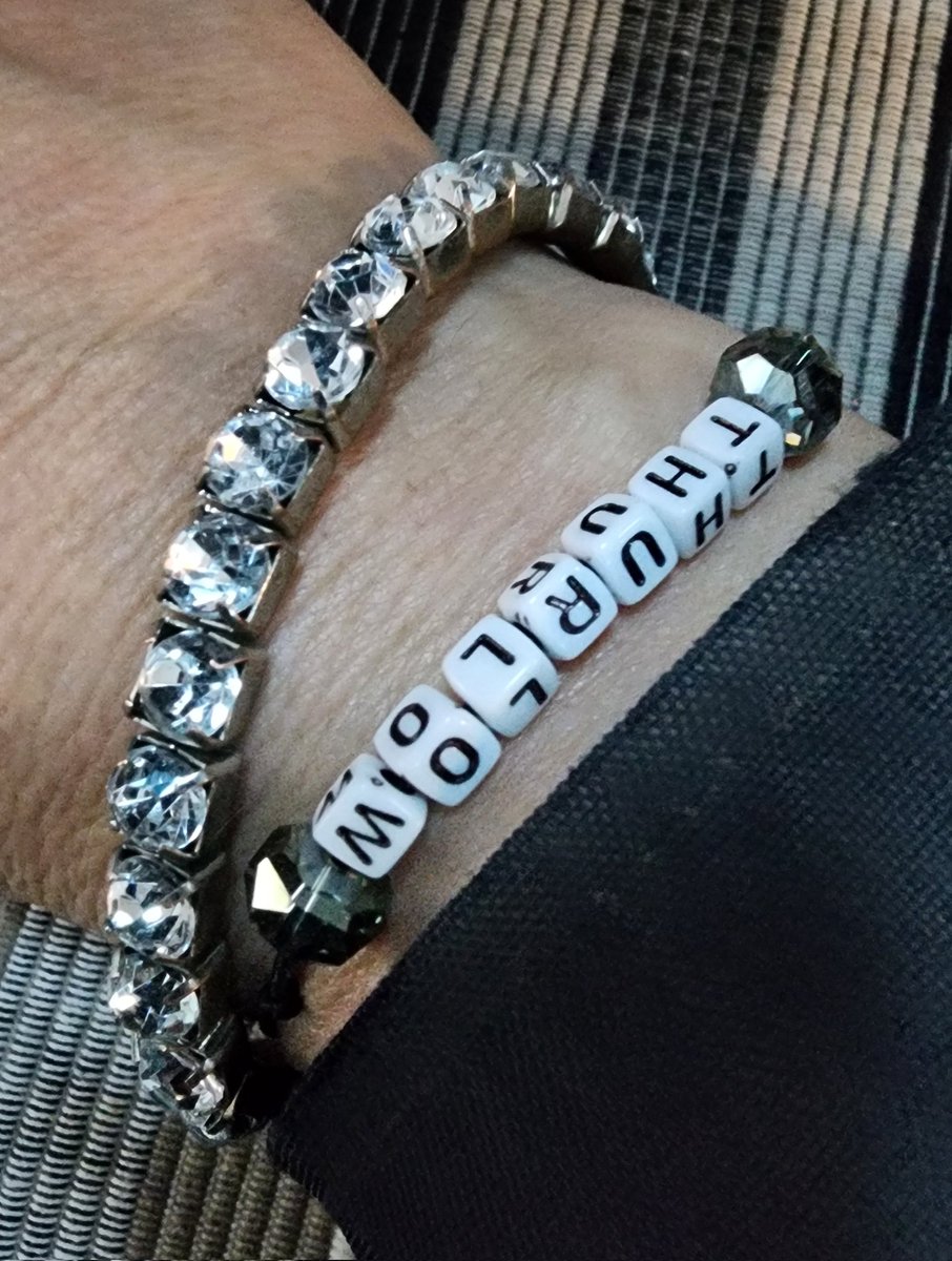 Sat last night making my family bracelets with my dad's name so that there's as many thoughts of him as possible to help him through another difficult hospital stay. ✨️🥹🩷