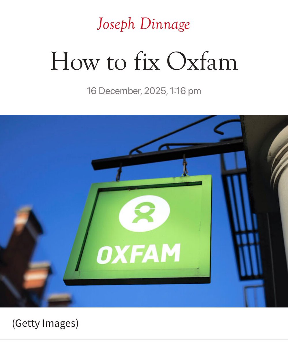 Why does anyone donate to Oxfam?

Between sex scandals and recent allegations of bullying, the charity has not covered itself in glory

Not only that, but it now sees peddling dodgy stats and tired stereotypes about wealth as central to its work

My latest in The <a href="/spectator/">The Spectator</a> 👇