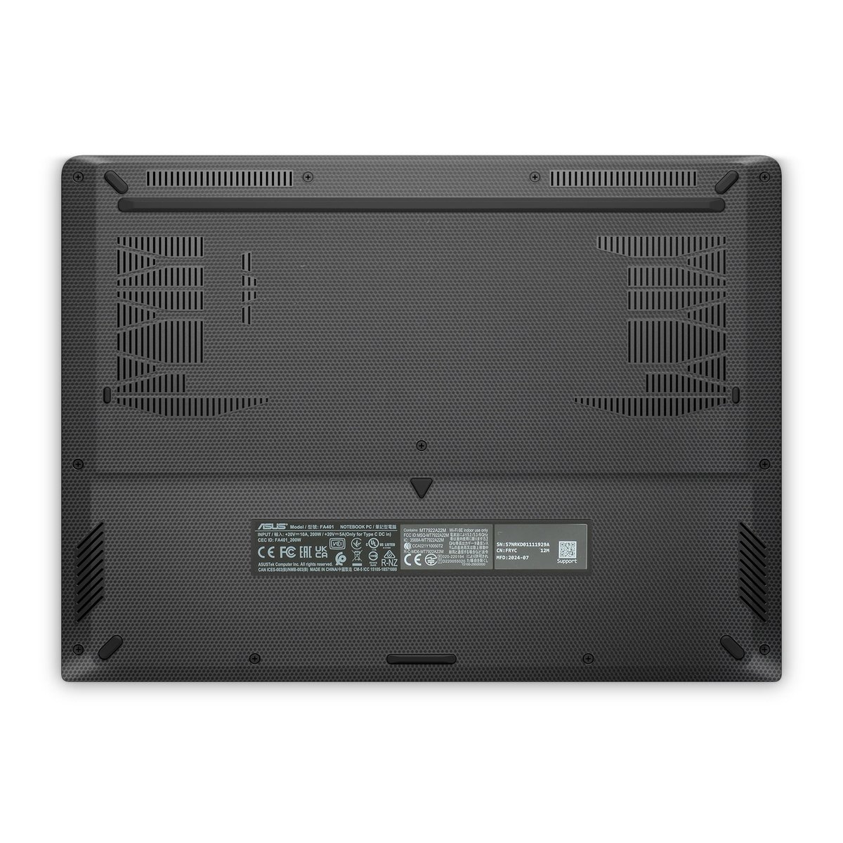 Moving on to the Asus TUF A14.  Originally the bottom vents were one big cutout for each side, but Chris insisted on including the "forks" between.  Interestingly - they aren't exactly mirrored dimensions.

m2skins.pulse.ly/doqw6mactx