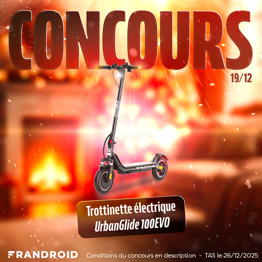 Frandroid's tweet image. #CONCOURS JOUR 19 🎄
Gagnez une Trottinette électrique UrbanGlide 100EVO ✨

Pour participer :
1️⃣Tweet #FrandroidOffreMoi + UrbanGlide 100EVO 📷
2️⃣ RT + Like
3️⃣ Follow @Frandroid