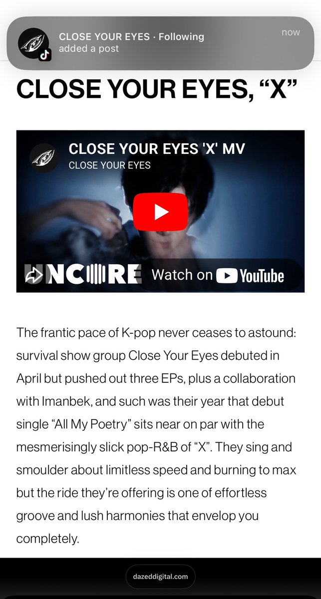 Yeah #CLOSEYOUREYES #X let's go 😎