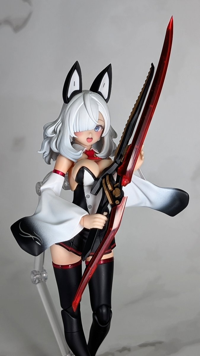 kamedamashii's tweet photo. 久々に完成しました〜😺
【BUSTERS DOLL　白狐】
バーチュアスタイルのシルエットソードが似合うお姉さんっぽい子を意識して作りました
いつもガンナー目ばかりなのでw今回はパラディン目です
↓続きます
#メガミデバイス https://t.co/X9AR45M0ql
