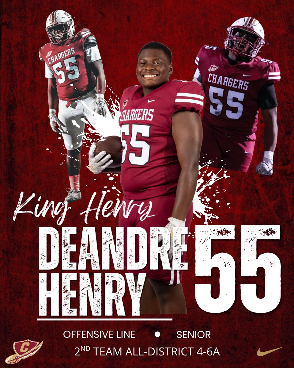 CHSChargerFB's tweet photo. Congratulations to Deandre Henry, @fwtx_deandre, SR OL for his selection to 4-6A All-District Team! This living wrecking ball brought his all every week! Can't wait to see him on Saturdays.  #RecruitKellerCentral #GetChargedUp https://t.co/75rwDEsSEY
