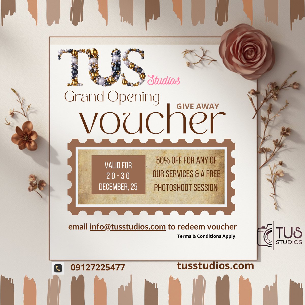 🚨🎉 TUSStudios is officially open! 🎙️📸

Our creative studio is now open to everyone - whether you’re recording a podcast, creating content, taking portraits, engagement or wedding photos, or just capturing a special moment.

To celebrate our opening, we’re giving away FREE