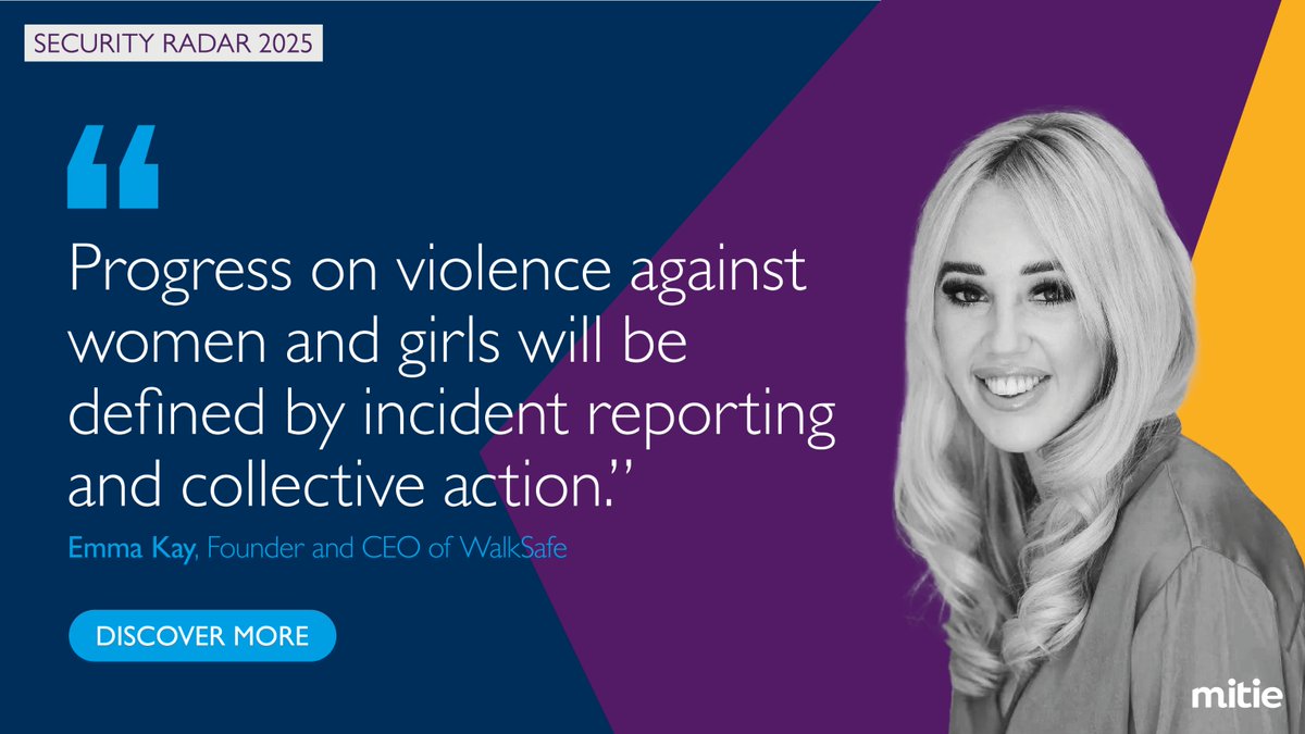 mitie's tweet photo. Is your workplace taking collective action to enable safer communities?
Awareness of violence against women and girls is rising but 25% of organisations say violence against employees was their most common incident last year.
Read more > https://t.co/Rd1Z0bCwb1
#SecurityRadar https://t.co/4B4oxHjn3v