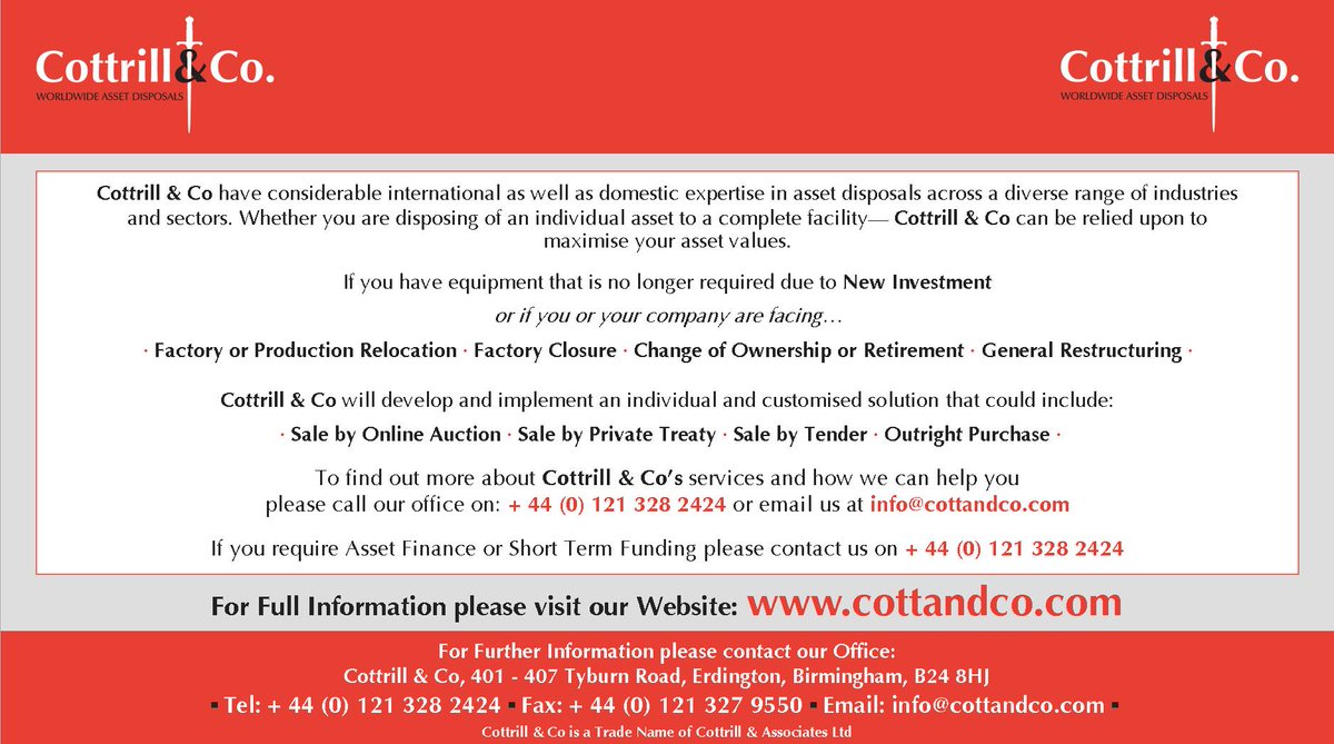 Surplus Equipment Required #ukmfg #cnc #engineeringuk #usedmachines #construction #glass #injection #moulding #knitting #textile #woodworking #joinery #printing Visit our website - bit.ly/3WU0qdH