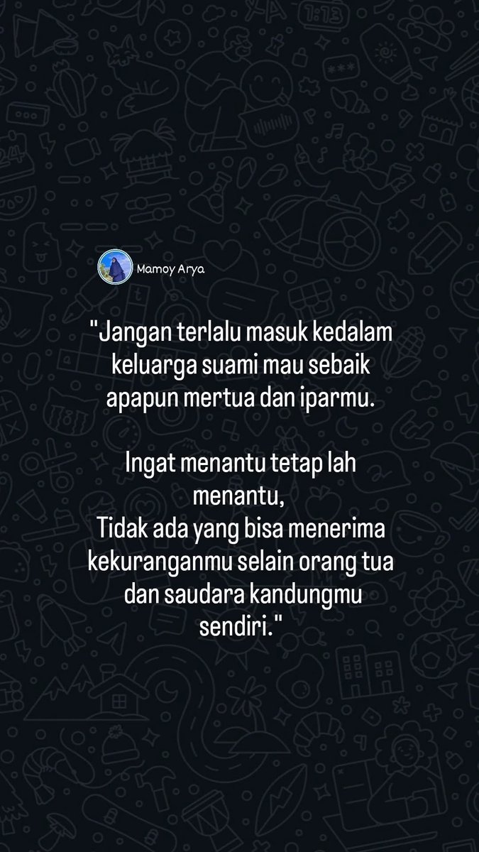 InaHernandes's tweet photo. Kadang kita harus sadar batas, karena sebaik apa pun mertua dan ipar, menantu tetaplah menantu. Hanya keluarga kandung yang benar-benar menerima kekurangan kita ❤️🤍✨ https://t.co/8bYCMelCwD