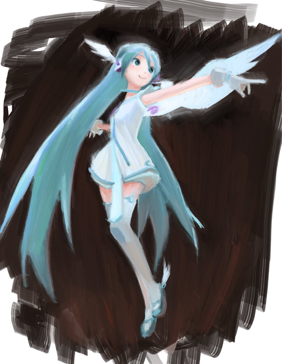 phoenixyipart's tweet image. Miku painting!