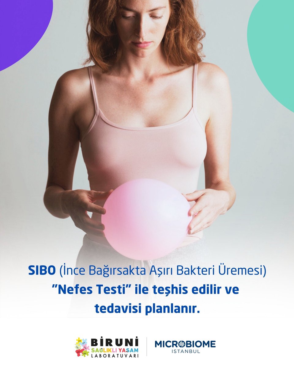 İnce bağırsakta aşırı bakteri üremesi olarak tanımlanan SIBO, aşırı gaz, geğirme, kabızlık ve karında huzursuzluk ile seyreder. SIBO’ya “Nefes Testi” ile teşhis konarak, uygun tedavi protokolleri ile çözüm bulunabilir

<a href="/birunilab/">Biruni Laboratuvarı</a> #microbiomeistanbul #microbiome #mikrobiyom