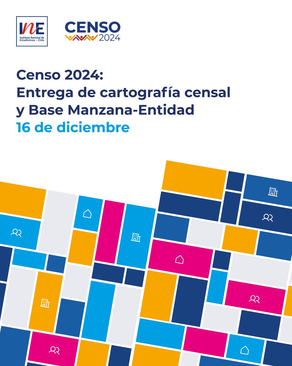 INE publica bases de datos a nivel de manzana y cartografía del Censo 2024. El material incluye 189 variables de personas, hogares y viviendas hasta el nivel geográfico de manzana-entidad, y bases cartográficas censales actualizadas: shorturl.at/46OyK