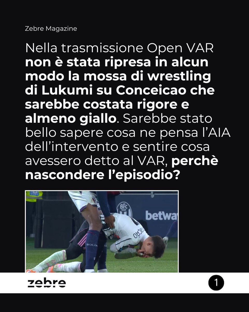 AJG_Official's tweet image. Nella trasmissione di DAZN, Open VAR, l’AIA nasconde l’episodio Lucumi-Conceicao. De Marco, presente in rappresentanza AIA, non solo non ha fatto ascoltare il commento del VAR dell’episodio, ma ha proprio evitato di parlarne. Una mossa assurda considerando la portata mediatica…