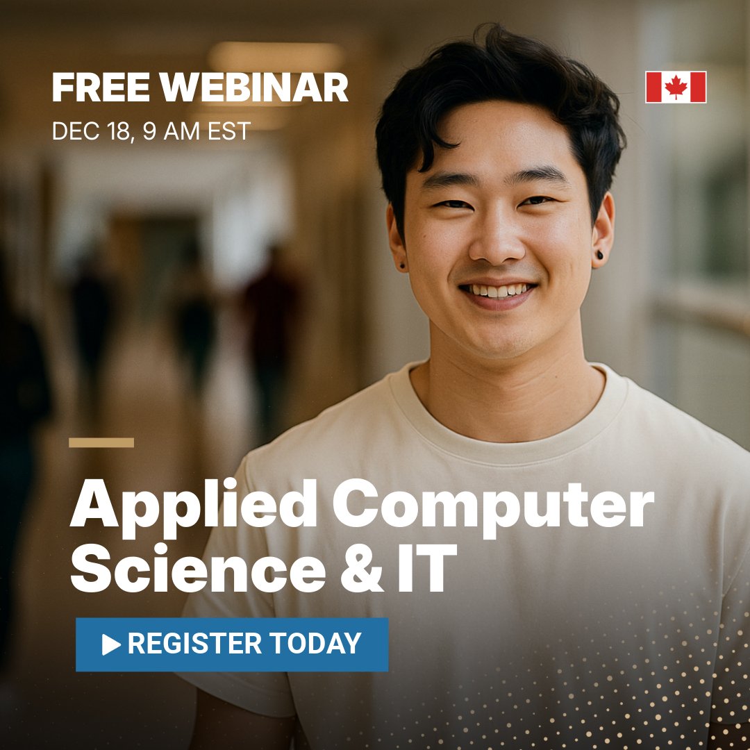 Thinking about studying tech in Canada? Join us on December 18th for a free webinar and explore unique programs designed to equip you with the skills and industry exposure that will help you thrive in the IT field.

🗓️ Dec 18th, 9 AM EST
👉 Register here: ow.ly/If5g50XKlYB