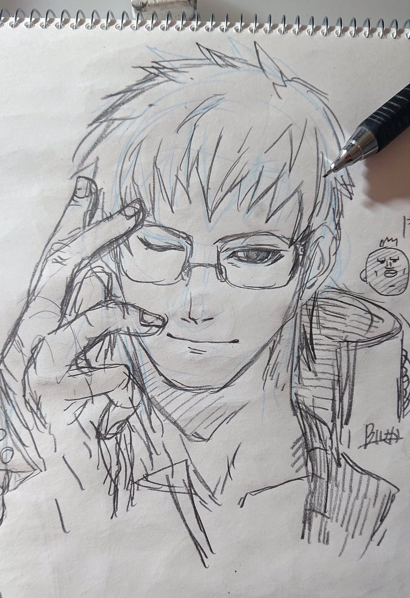 恭介とボーマンを落書きしていたら恭介とボーマンのイラストを頂いてしまいました😂 