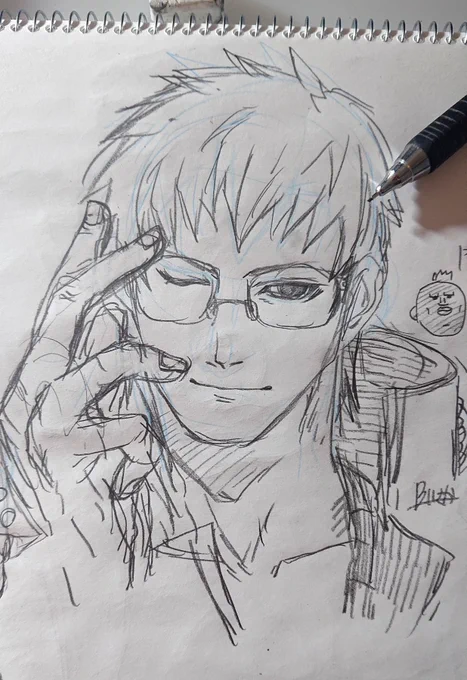 恭介とボーマンを落書きしていたら恭介とボーマンのイラストを頂いてしまいました😂 