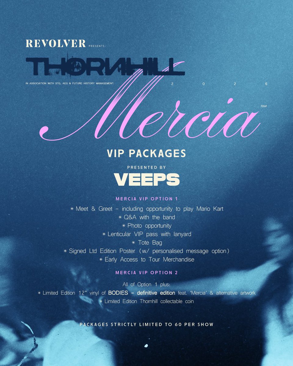 thornhillmelb's tweet photo. @Revolvermag Presents: Thornhill - The Mercia Tour

Bringing our biggest and best show across the globe alongside @156Silence , @foxlakeco and @vianova can’t wait to share the stage with you. 

Tickets and VIP are on sale today in 2 hours time TODAY, get yours quickly! https://t.co/ZgGuzjWeEx