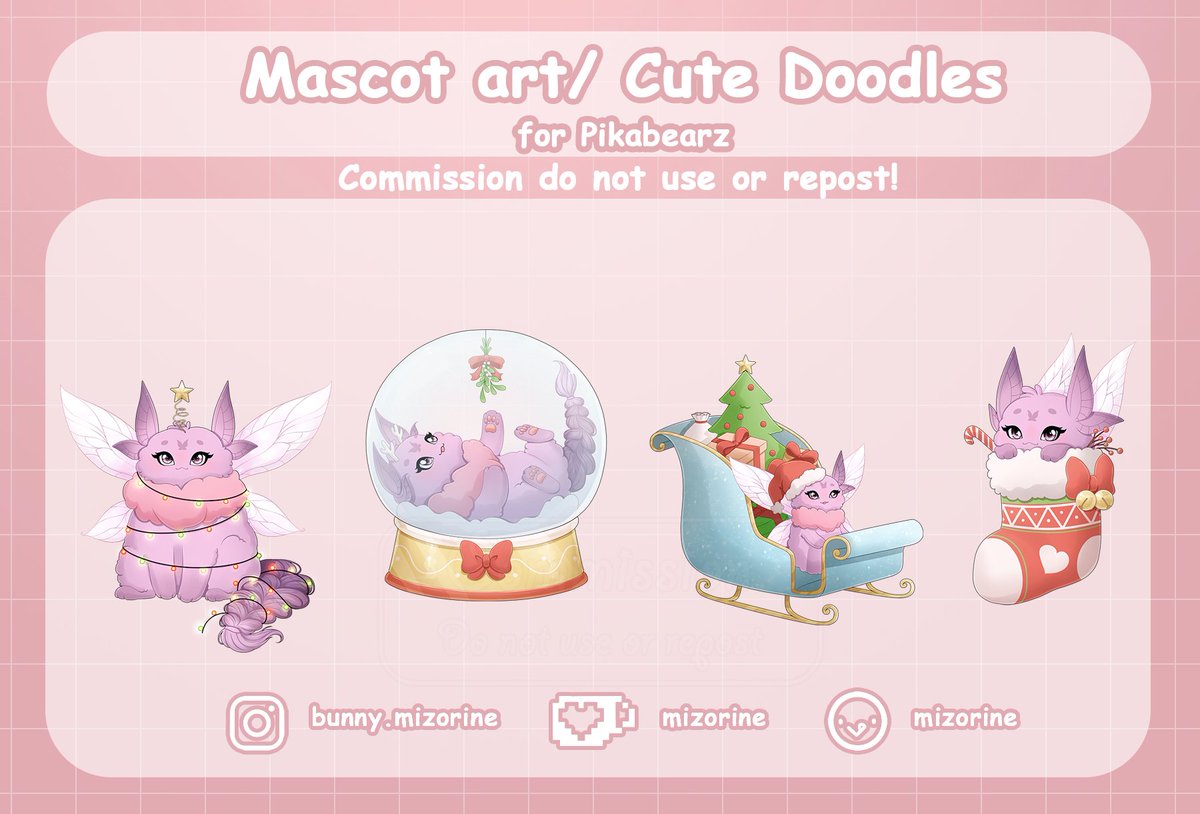 Christmas doodle for <a href="/selaerys/">Pikabearz</a> 

It's almost chwismas ❤️
I hope Luna stays in christmas mode all year long. She's so cute in that sock! haha

#vgencomm #commission #mascot #streampet #chatpet #pet