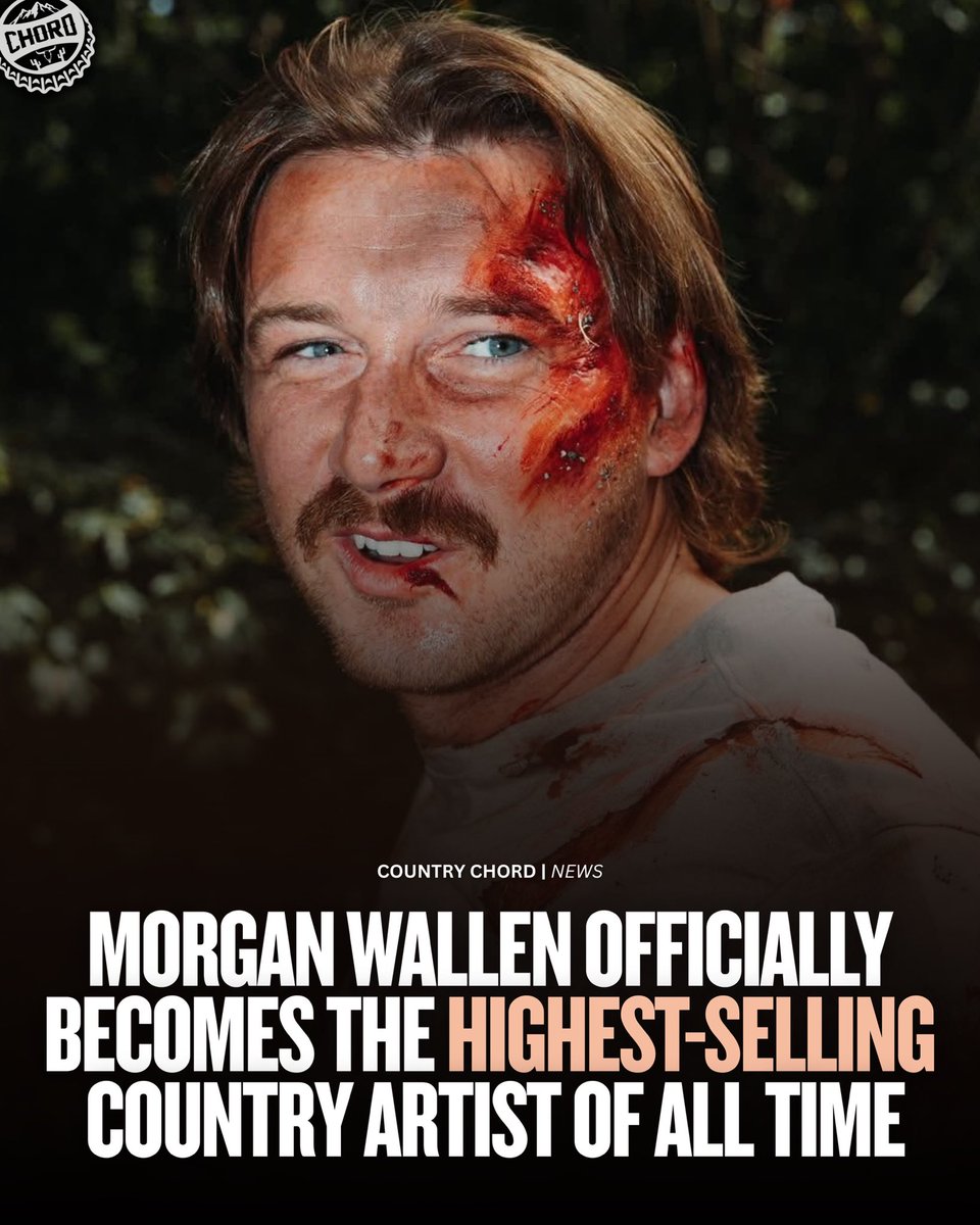 CountryChord's tweet image. After earning a whopping 50 new RIAA certifications today, Morgan Wallen officially surpasses Luke Combs and Garth Brooks to become the highest-selling country artist of all time based on pure sales and streaming units. He is also now the third highest-selling artist, all-genre,…