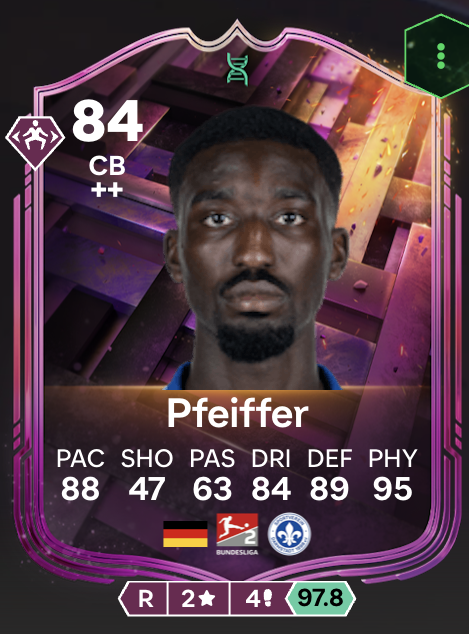 evo_viking's tweet photo. 97,8 rating on @FUTBIN is INSANE, only 84 rated as well🤯 
A banger of an evo if you want someone that nobody else is going to have.

🇩🇪6`5 German cb with 99 composure &amp; reactions, 98 strength with 90 short pass and 88 long pass.

🧬Chain in comments👇

#FC26 #Germany #EVO https://t.co/yVAoatpZNn