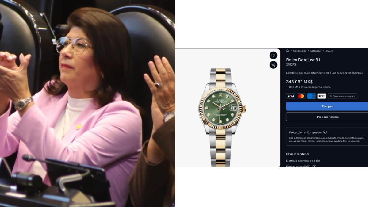 La senadora <a href="/MarielaGtzEsc/">Mariela Gutiérrez</a> usando un Rolex Datejust 31 de 341 mil pesos en mercado de reventa. Demostrando que la austeridad es la piedra fundamental de la 4t.