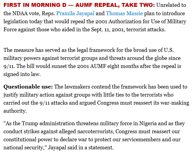 NEW: I’m leading a bipartisan effort with <a href="/RepThomasMassie/">Thomas Massie</a> to end forever wars by repealing a 2001 provision letting the White House bypass Congress.

For decades, both parties have used this to conduct military operations with little to no oversight. It’s time for that to end.
