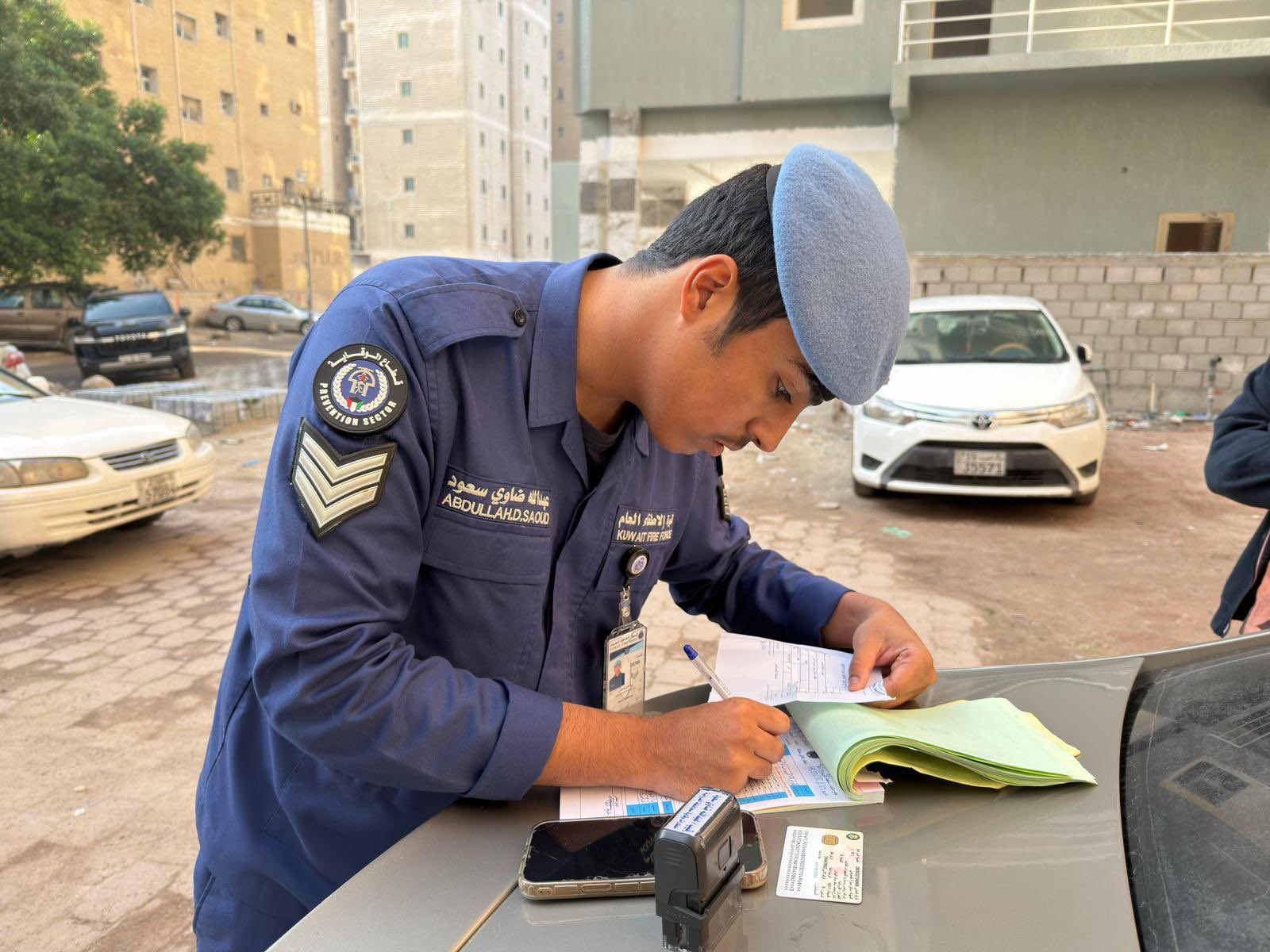 قوّة الإطفاء العام تقوم بحملة تفتيشيّة في منطقتي الشويخ الصناعيّة و جليب الشيوخ 