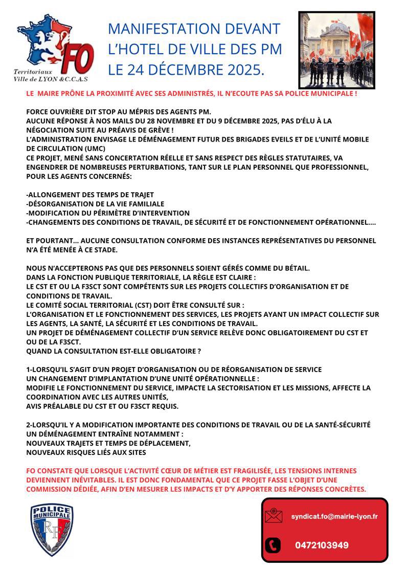 FO Police Municipale de Lyon tweet media