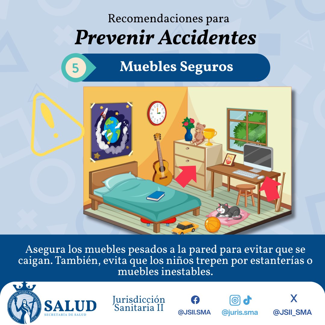 JSII_SMA's tweet image. 👀 ¡Ojo con los accidentes en casa!
Haz del hogar un lugar seguro y enséñales a los peques cómo cuidarse.
🧠 Educar es proteger. 🏠
#PrevenciónDeAccidentes #JSII 
@saludgobgente