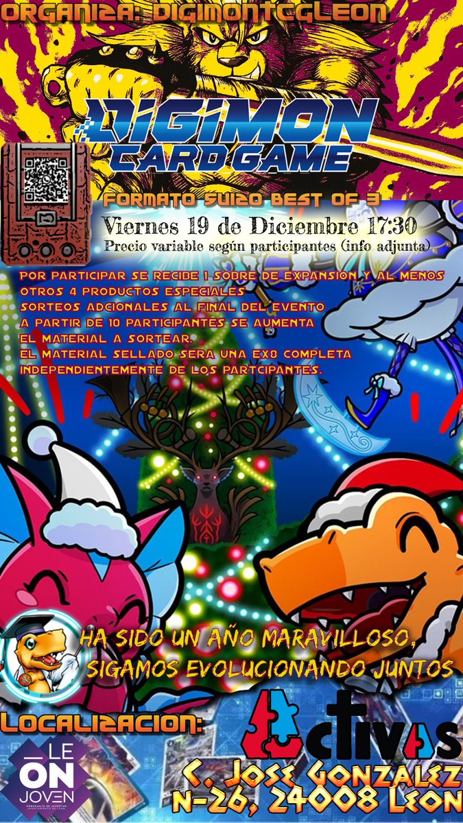 DigimonTCG_Leon's tweet photo. Vamos a despedir el año con un Torneito especial. Gracias por este año, queridos tamers ❤️ https://t.co/63ONBE3cHc