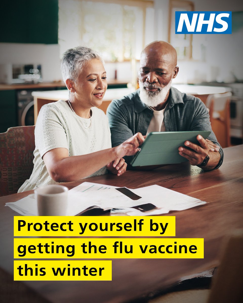 For older adults, getting flu can increase the risk of stroke, heart attack and pneumonia.

If you're eligible, it's vital that you get protected with the free NHS flu vaccine.

Book via your GP, pharmacy or the NHS App.
➡️ nhs.uk/bookflu