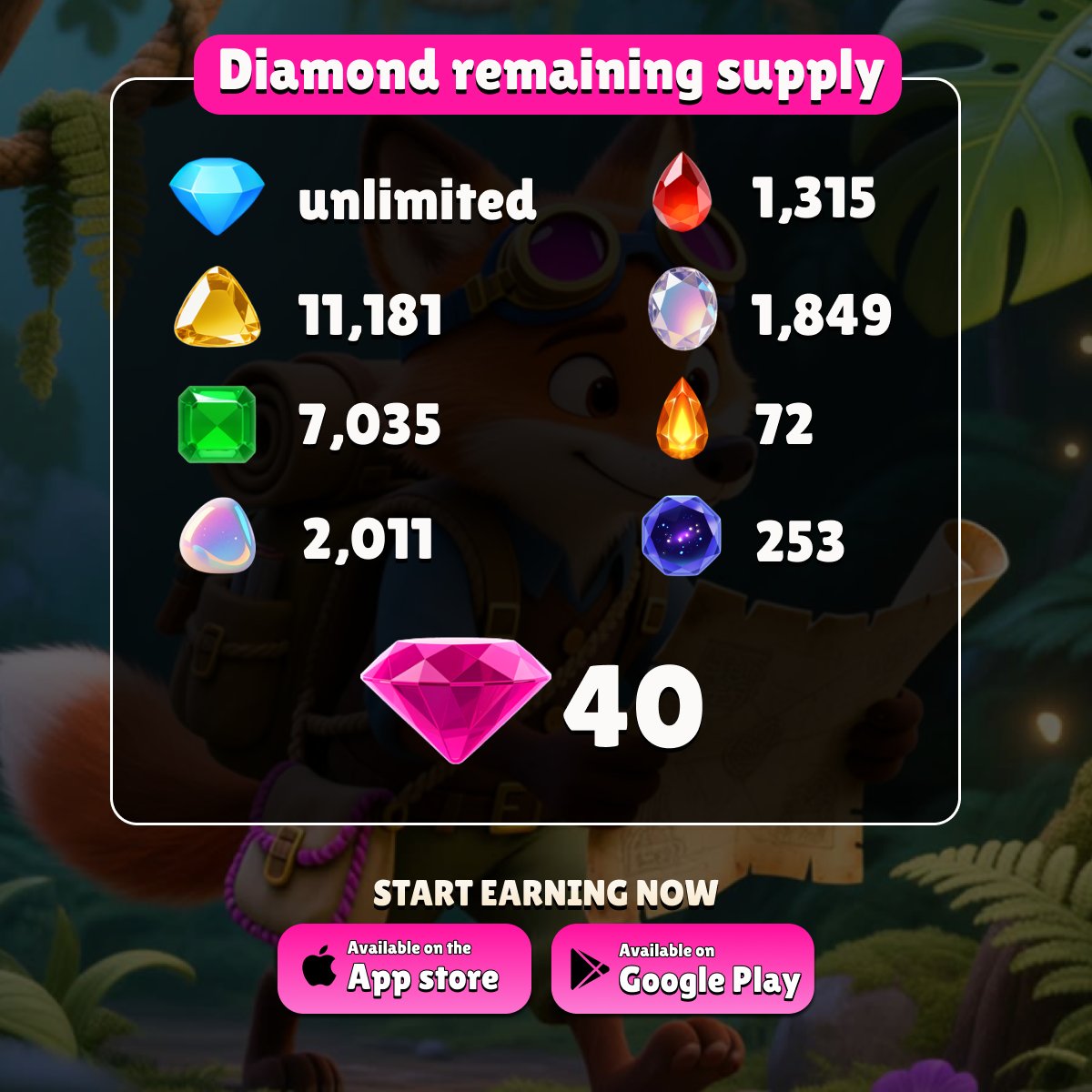 MyLovelyPlanet1's tweet photo. ⚡️ The Pink Diamond Competition is in full swing!

Blue diamonds are still in demand, but players are racing to secure higher-tier diamonds.

Get in now and lock yours in before it’s too late.

👉Start on IOS: https://t.co/mP9KSjcaNq
👉Start on Android: https://t.co/jhl86yw6uM

Supply checkpoint 👇