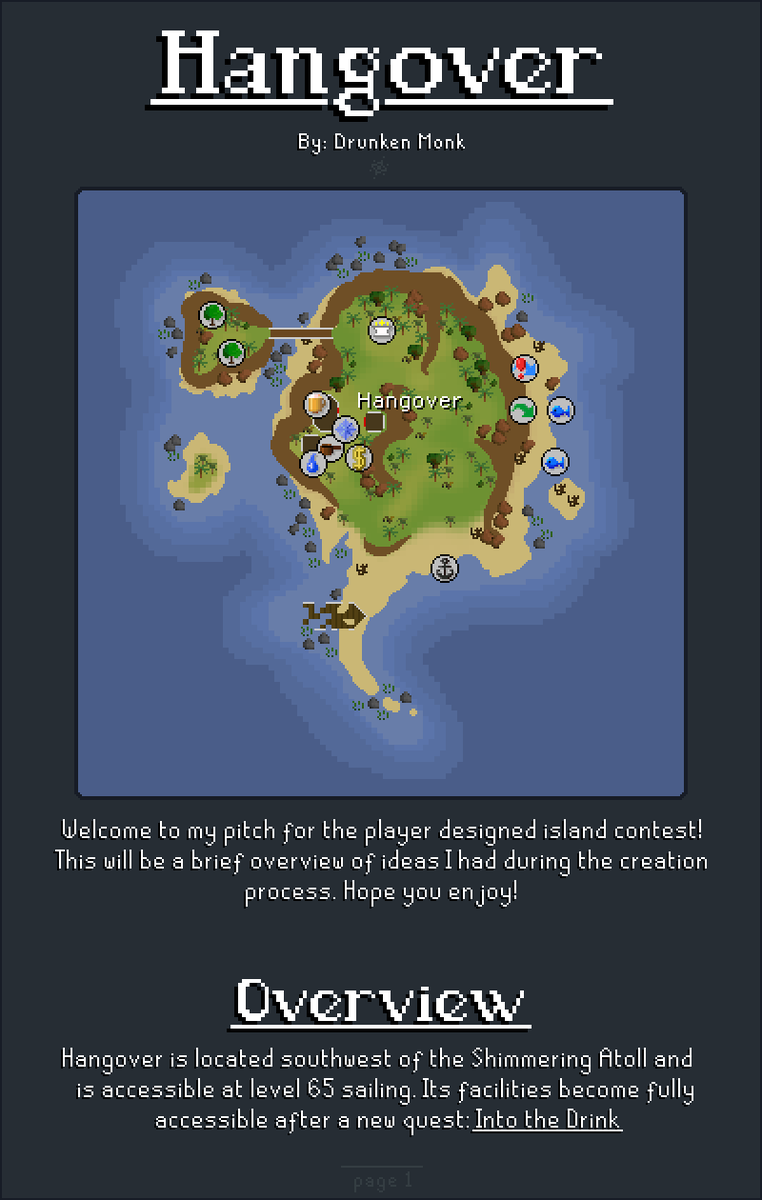 DrunkenMonkArt's tweet image. here's my submission for the player created island competition - Hangover!
#osrs