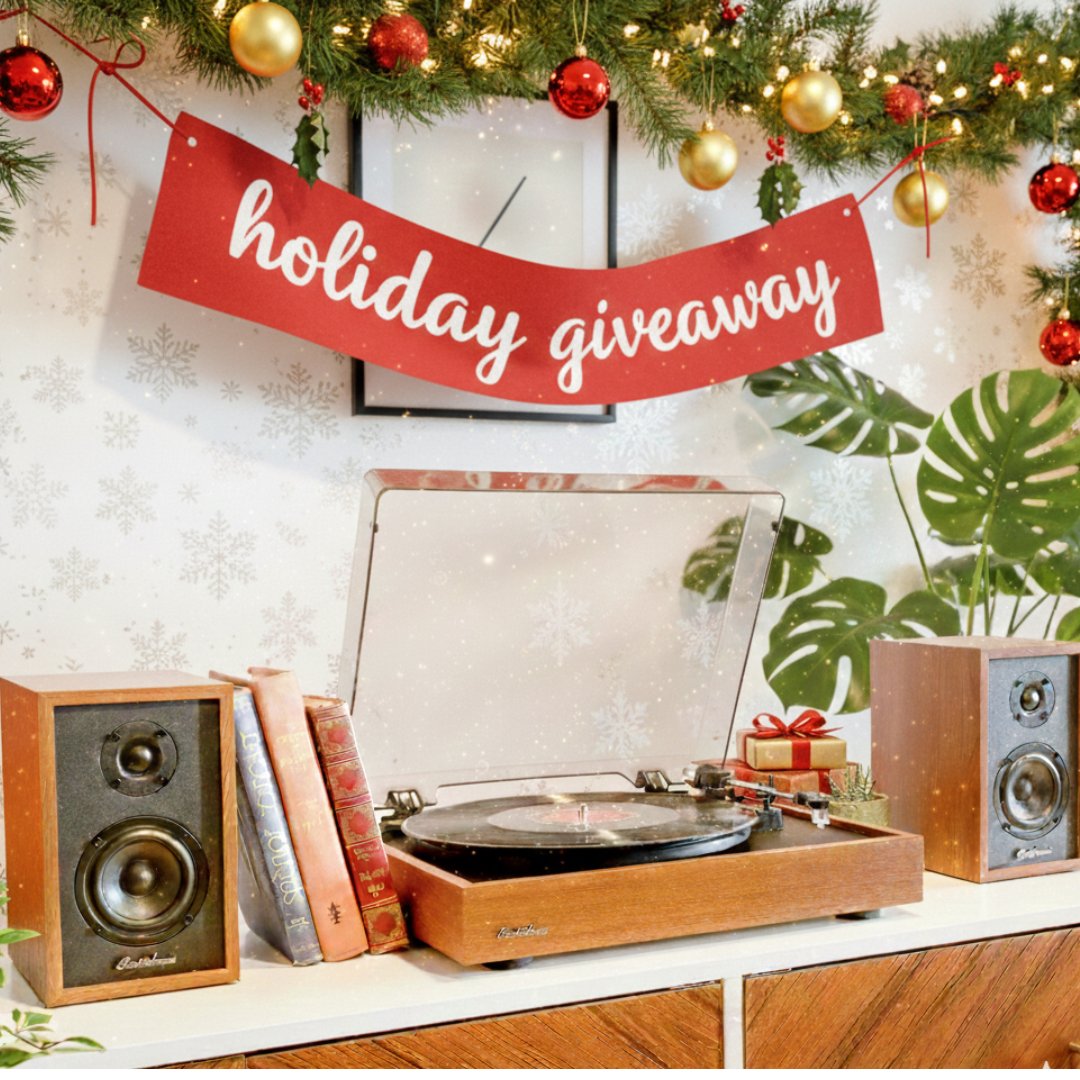 electrohome's tweet photo. 🎁 Holiday Giveaway 🎶
Win the Electrohome Montrose + McKinley bundle.
👍 Follow &amp; tag a loved one  
✉️ Visit: https://t.co/oGzMPfDV2X  
📅 Giveaway Ends 22nd Dec 2025.  
⏳ Ends Dec 22, 2025
#MyElectrohome #Giveaway #Vinyl https://t.co/ZYJXFBp17E