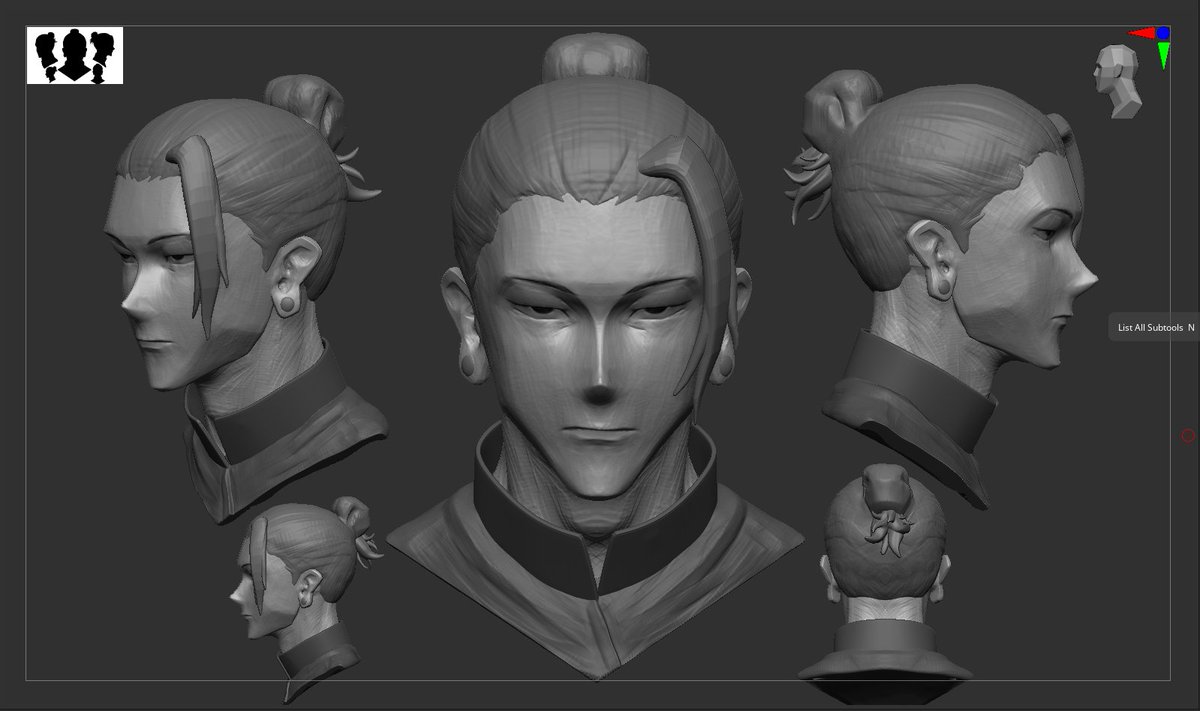 Anime face studies, starting with Gege Akutami's art style