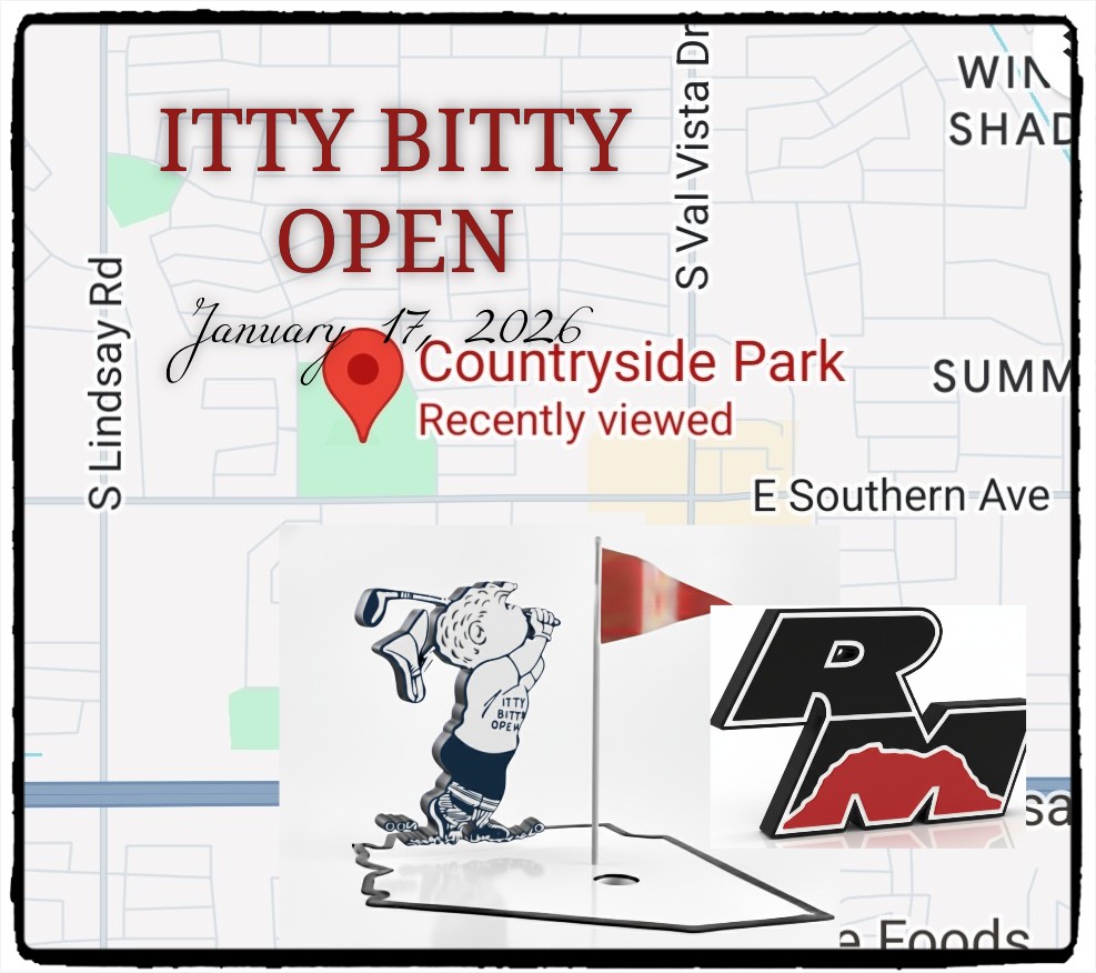 🚨LOCATION CHANGE: The Itty Bitty Open- Mesa Site- (on January 17th) will now be @ Countryside Park in Mesa We hope to see you there! 🚨
