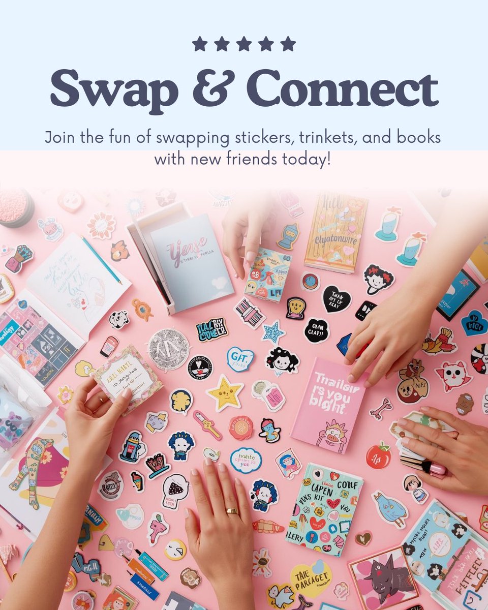 Anyone interested in a snail mail sticker, trinket, small book swap? Stickers for stickers, trinket for trinket style, fans of #Supernatural, #Outlander, and #music all welcome!