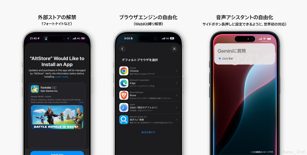 hamu_3nd's tweet photo. 明日から施行のスマホ新法、iPhoneで変わること https://t.co/o6X9OM1nwo