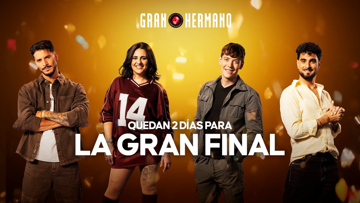 ghoficial's tweet photo. MADRE MÍA, DOS DÍAS PARA LA GRAN FINAL 🏆

Aquilino, Cristian, Raúl o Rocío, uno de ellos se alzará con la VICTORIA de #GH20 🥳 ¿Quién será? Las votaciones en @MedInfinityES están abiertas, ¡ve corriendo a votar!

GRAN FINAL este jueves, a las 21:45h en @telecincoes 📺 #GH16D https://t.co/eRAQCHUzcF