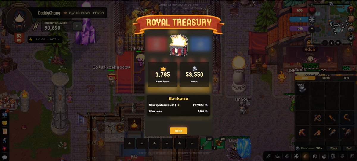DaddyChang2's tweet photo. Journal 4 of @playcambria Season 3, last day of da season, played 3-4 days, 2-3 hours per day, wish i started earlier lol, gon end wit 404K silver &amp; 12.8K Royal Favor, can't wait 4 next season #p2e #Web3 #Web3Gaming #AbstractGaming #AbstractChain  #NFT #NFTs #GameFi #NFTCommunity https://t.co/e0eO8xKYMk