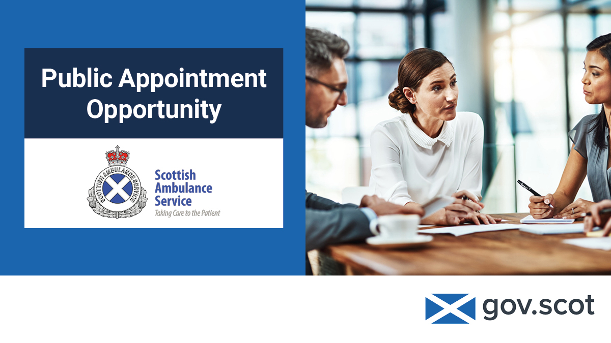 scotpublicappts's tweet photo. Looking for an exciting #PublicAppointment opportunity?

The Board of the Scottish Ambulance Service is seeking two new members to join its board.

Learn more and apply: https://t.co/YcM74VsYnA

@Scotambservice https://t.co/30CrOdjR5x