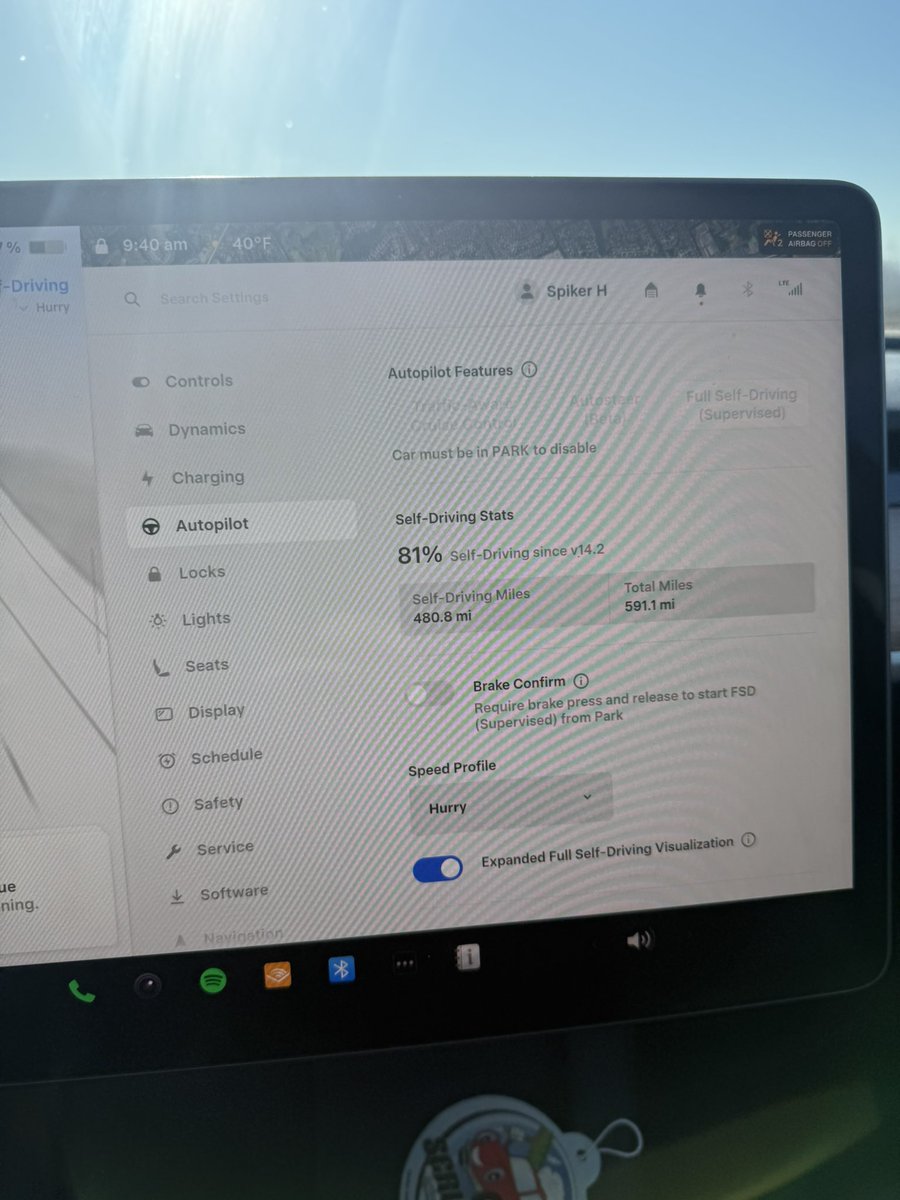 SpikerHelms's tweet image. I would have not expected my usage rate to be this high when I received the new update. 

@Tesla autopilot is impressive. 

Autonomous vehicle timeline is out pacing timeframe expectations.