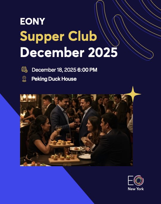 EONYC's tweet photo. Ring in the holidays with MyEO New York! 

Join the Supper Club for an intimate banquet at Peking Duck House, hosted by Victor Chu &amp; Family.
This festive evening brings together great food, great drinks, and even better company.

Save your spot: 
https://t.co/ft7Id9SQMf

#EO https://t.co/v9BxysIf0X