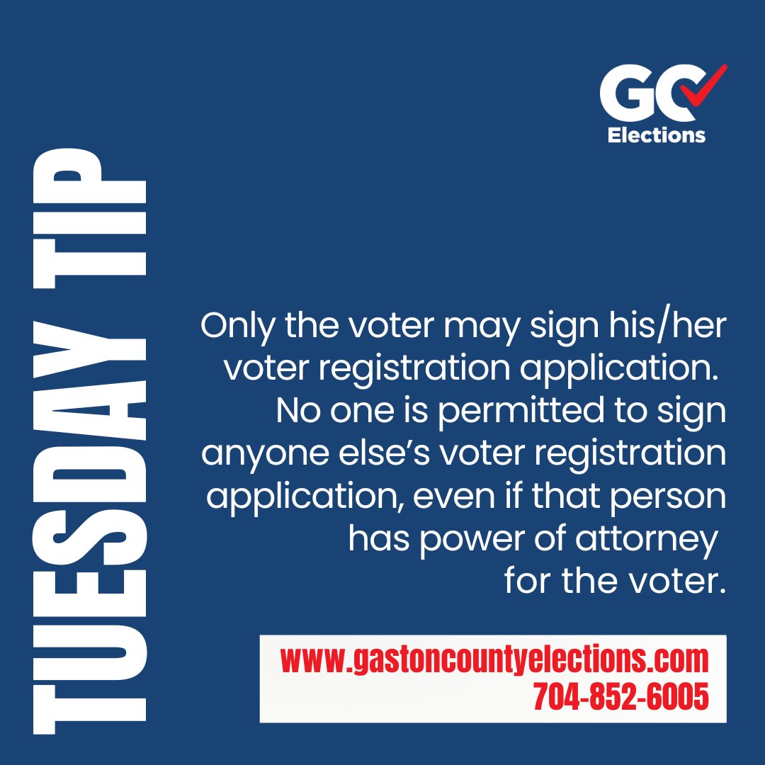 Only a voter can sign his/her registration application or an update form. Find more information on how to and who can register to vote, visit  ncsbe.gov/registering/ho…