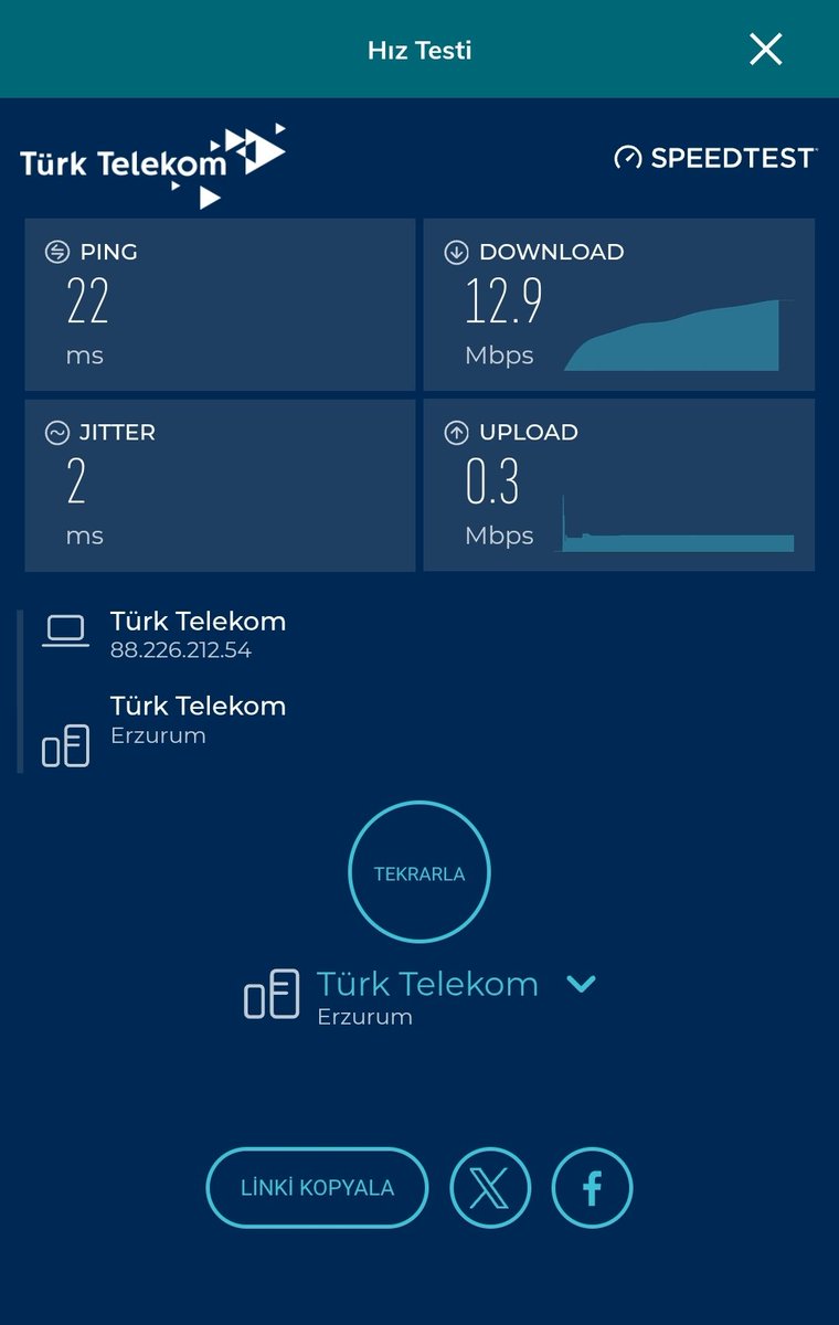 gurtyus's tweet photo. @TurkTelekom @umitonaltr @TTDestek Download bi nebze daha iyi eyvallah ama 0.3 Upload ile olmaz. Bu iş iki yönlü. Ben inanıyorum başaracağız. https://t.co/NOgbt0kJ7b