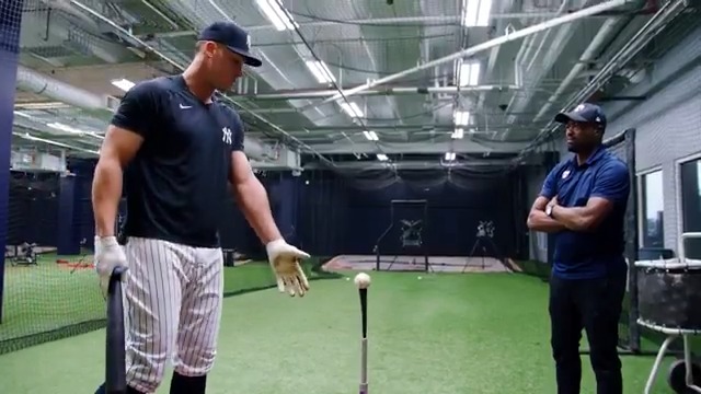 “If you're playing second base, I'm trying to take your hat off.”
Back in 2023, Aaron Judge took Harold through his tee work and referenced Bo Bichette and Nolan Arenado's swings when looking to hit the ball the other way.